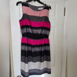 LOFT Multicolor Striped Midi Dress